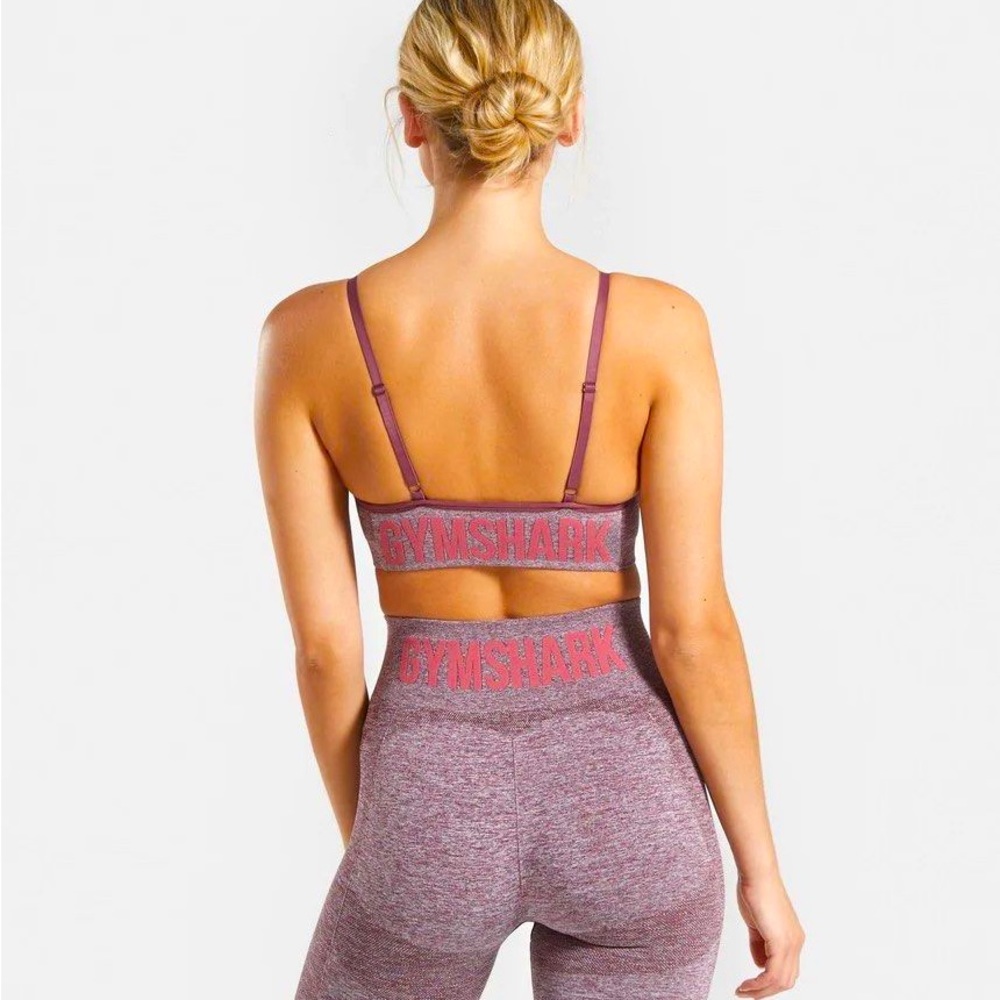 Gymshark Flex Cycling Shorts & Matching Sports Bra- Berry Marl/Rose